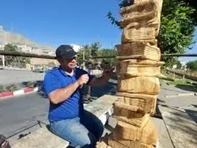 هنرمندان شیرازی به درختان خشکیده جان دوباره دادند/فیلم