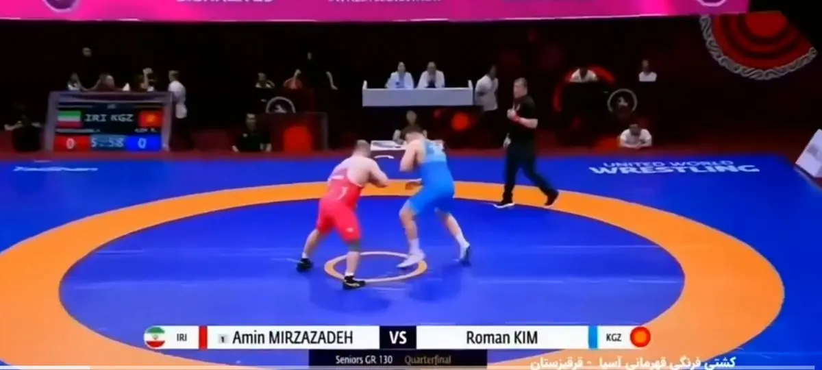 ویدئو: پیروزی میرزازاده برابر حریف قزاقستانی در وزن 130 کیلوگرم