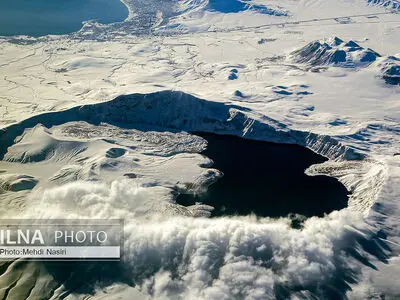 Aerial images of the snowy mountains on the border of Iran and Türkiye
