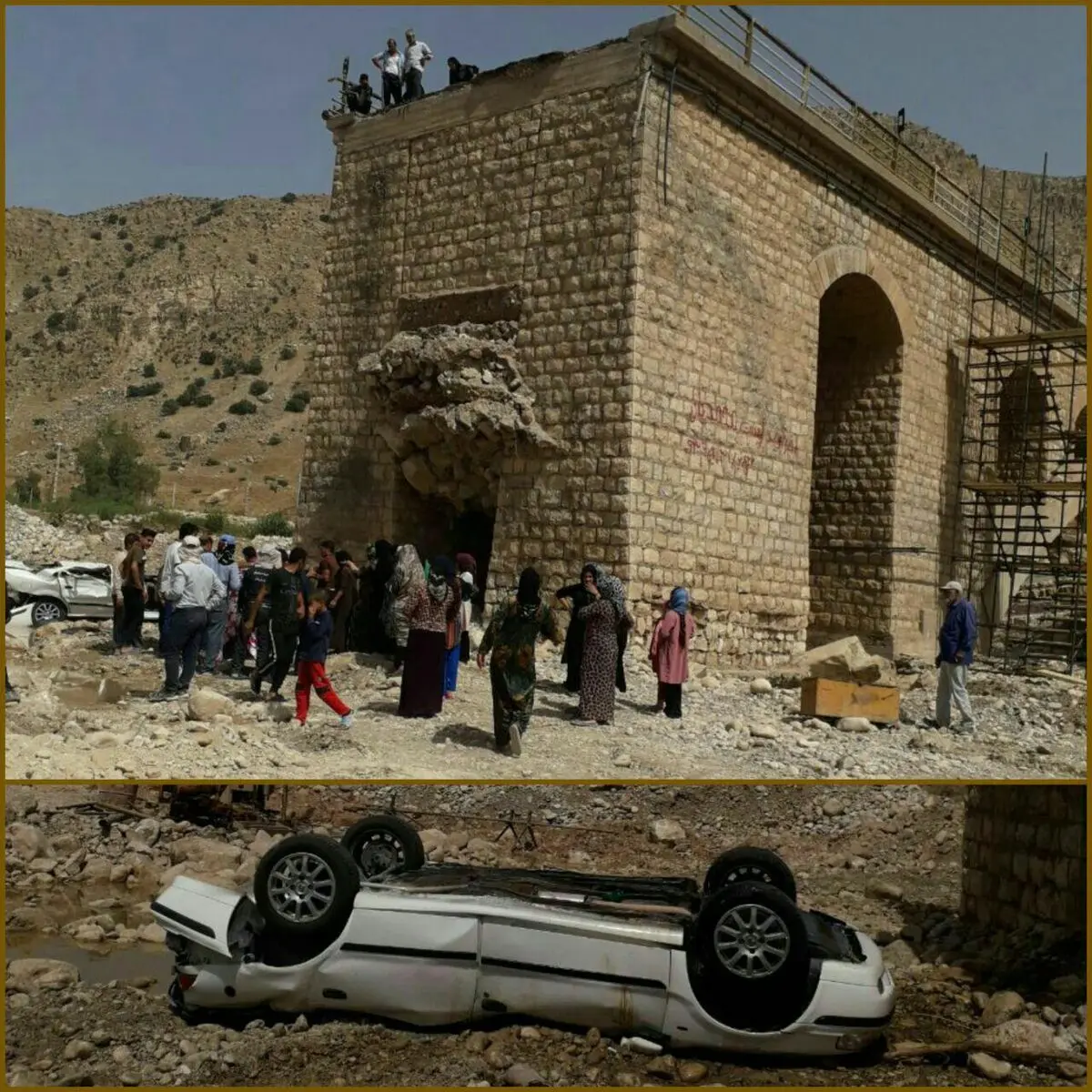 2 کشته و مجروح براثر سقوط سمند از پل بابازید پلدختر/ هیچ تابلوی هشداری در ابتدای مسیر نصب نشده بود