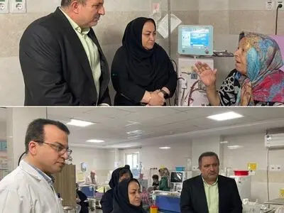 بازدید رئیس دانشگاه علوم پزشکی البرز از بخش دیالیز مرکز درمان امام علی(ع)