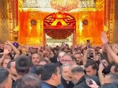 استقبال بسیار گرم زائران از عراقچی در کربلا + فیلم