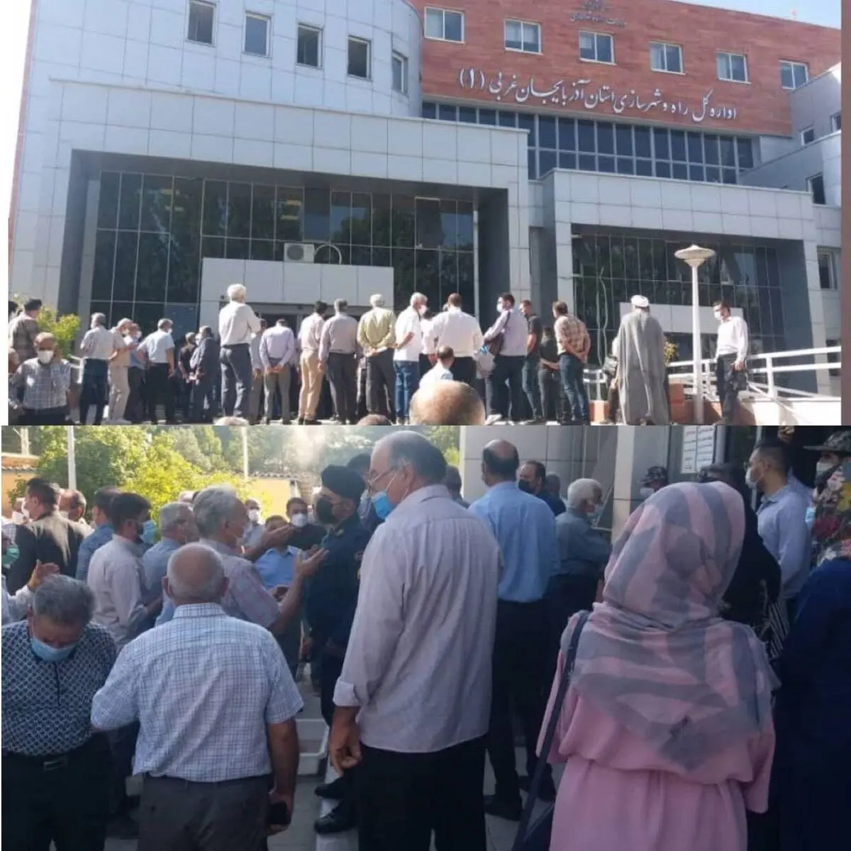 تجمع صاحبان زمین های کوثر مقابل اداره کل راه و شهرسازی آذربایجان‌غربی