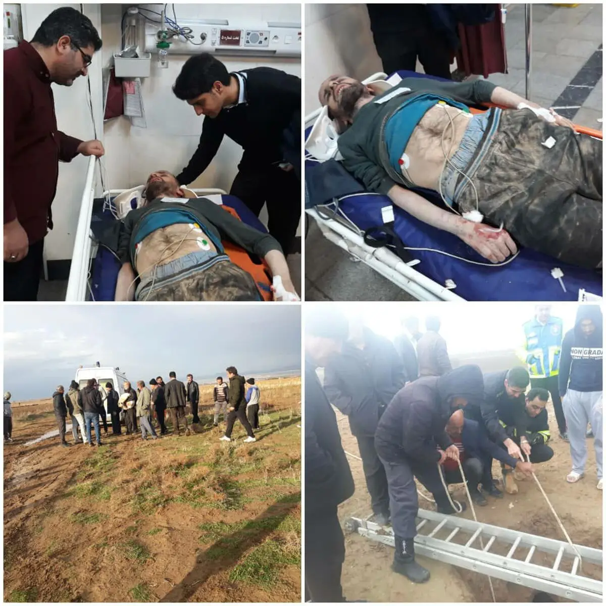 نجات مرد 45 ساله کرجی پس از 2 روز از داخل چاه
