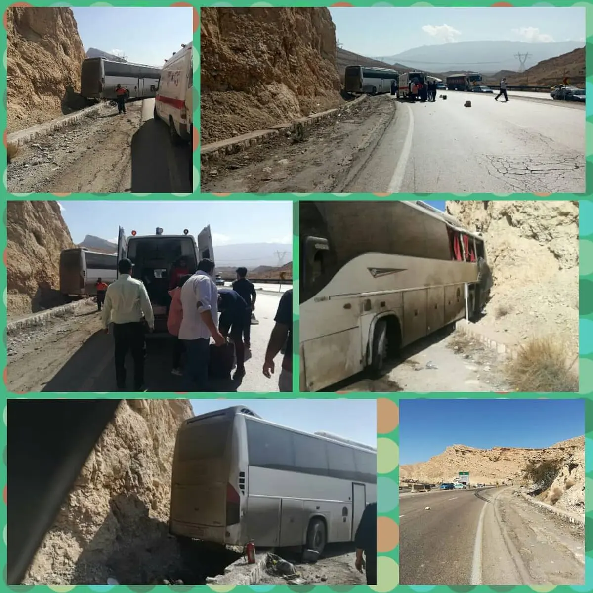 واژگونی اتوبوس در محور تنگ زاغ بندرعباس 