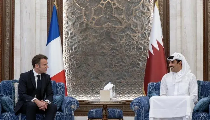 گفت‌وگوی امیر قطر و رئیس‌جمهوری فرانسه درباره غزه