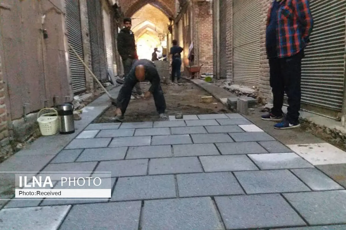 بازار بزرگ قزوین سنگفرش می‌شود