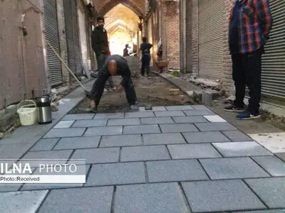 بازار بزرگ قزوین سنگفرش می‌شود