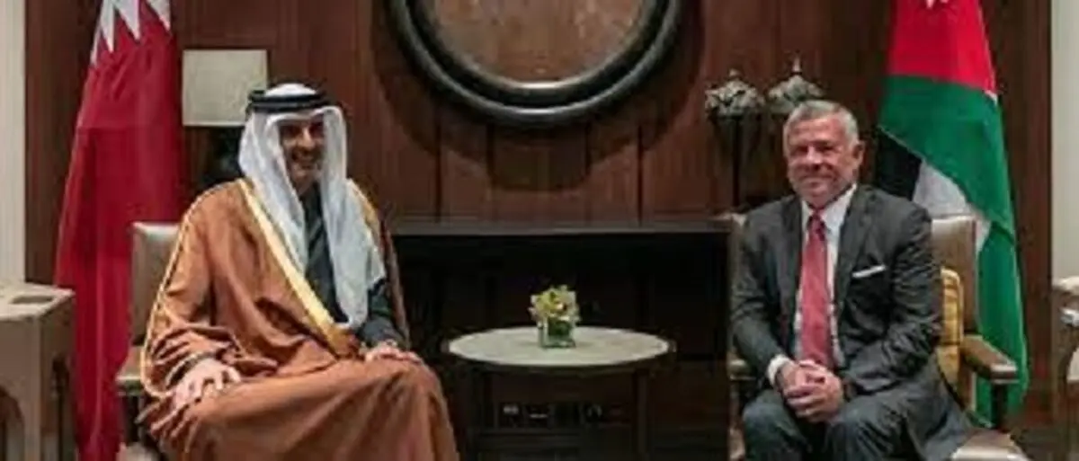 گفت‌وگوی  امیر قطر با پادشاه اردن