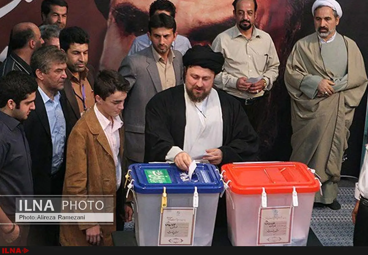 سیدحسن خمینی در حسینیه جماران رای خود را به صندوق انداخت 