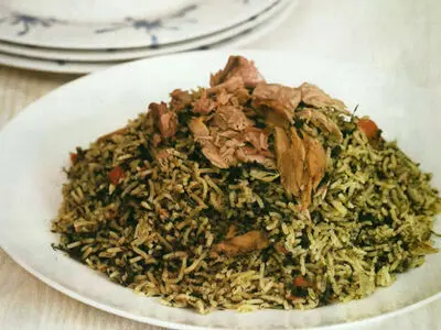 دستور پخت شوید پلو با تن ماهی