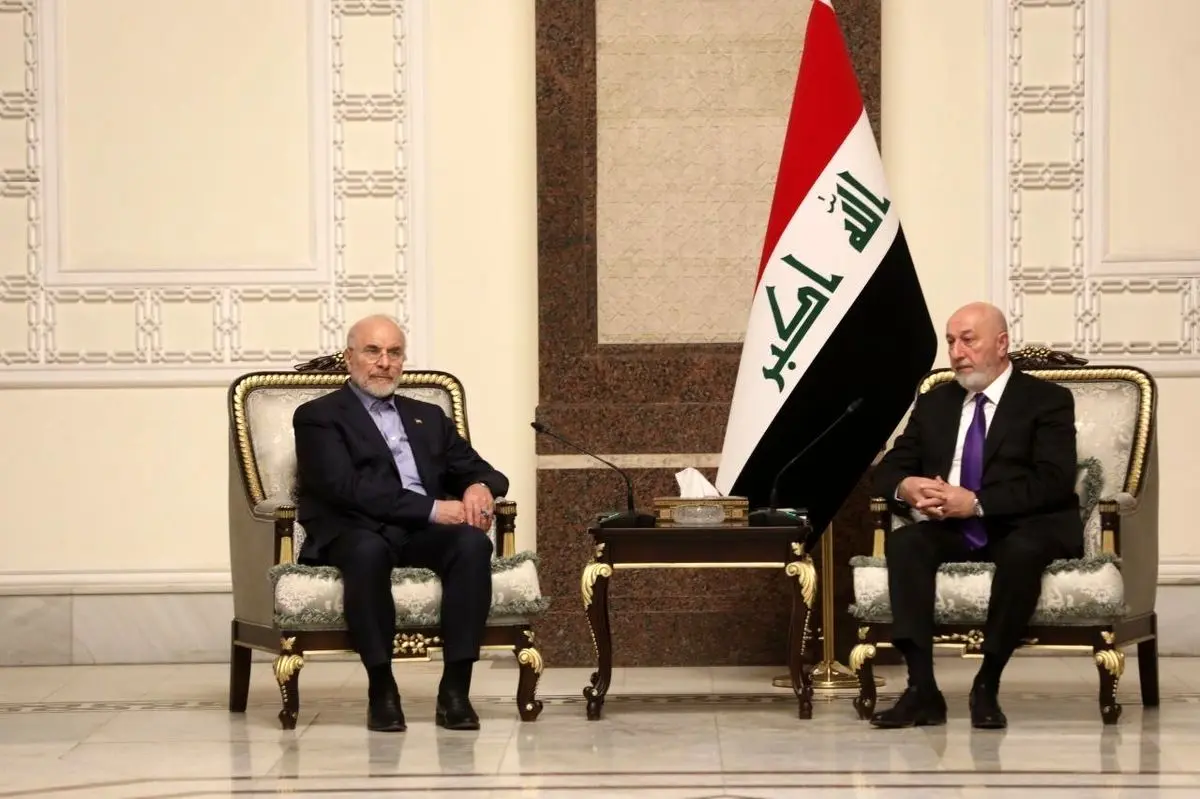 دیدار قالیباف با رئیس‌جمهور عراق در بغداد