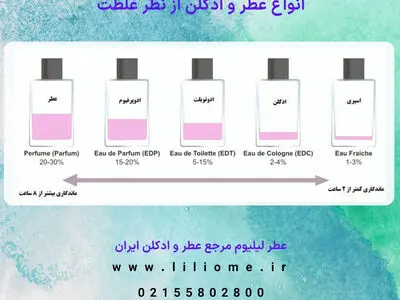 انواع عطر | فرق بین پرفیوم و ادوتویلت | عطر لیلیوم