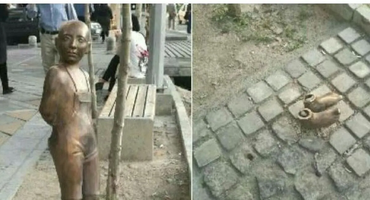 مجسمه کودک ربوده شد