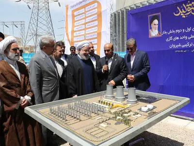 دو واحد بخش بخار نیروگاه سیکل ترکیبی شیروان با حضور رئیس‌جمهور افتتاح شد
