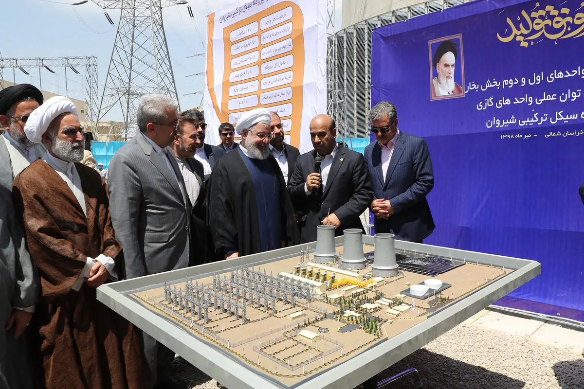 دو واحد بخش بخار نیروگاه سیکل ترکیبی شیروان با حضور رئیس‌جمهور افتتاح شد
