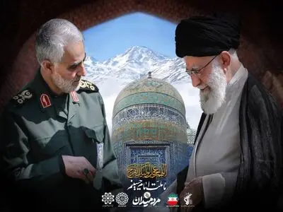 نماد اردبیل در مزار سردار سلیمانی نصب شد