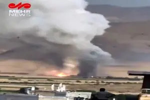 حمله اسرائیل به سکوهای پرتاب موشک بالستیک در منطقه اسدآباد در غرب ایران + فیلم