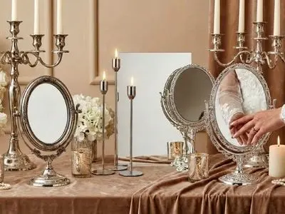 بهترین مدل‌های آینه و شمعدان نقره برای عروس خانم‌های امسال