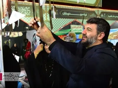 گزارش تصویری ؛ بازدید دکتر عبدالملکی از موکب فرهنگ و هنر سازمان منطقه آزاد اروند در مرز شلمچه