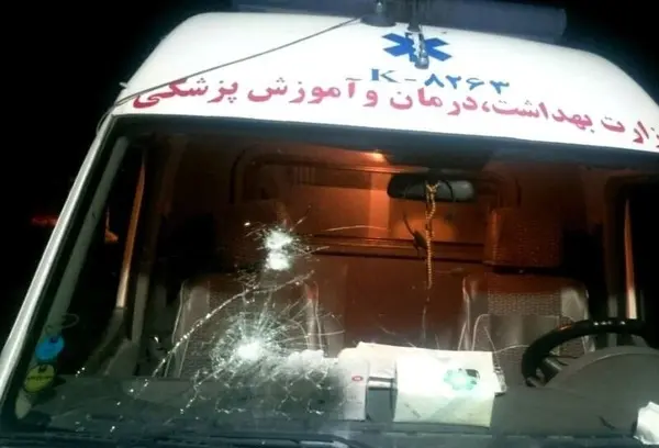 حمله اراذل و اوباش به آمبولانس اورژانس خرم‌آباد