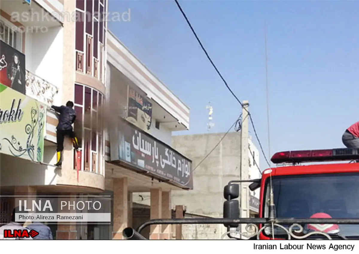 نجات 6 کارگر با مهار آتش‌سوزی در شهر اشکنان