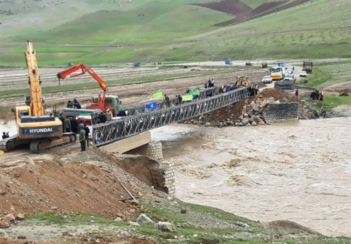 پل منطقه گروس در استان کرمانشاه بازسازی شد
