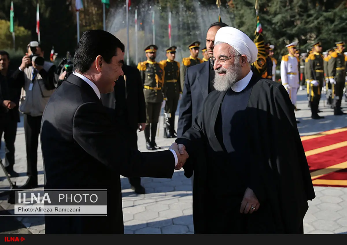 روحانی از رییس جمهوری ترکمنستان استقبال رسمی کرد