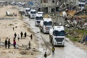 تنها 95 کامیون کمک وراد غزه شد