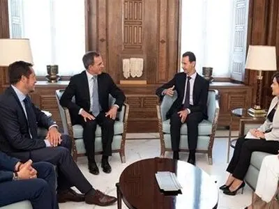 دیدار یک هیئت اروپایی با رئیس‌جمهوری سوریه