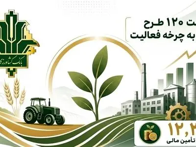 بازگشت ۱۲۰ واحد تولیدی به چرخه فعالیت با تأمین مالی ۱۲ هزار میلیارد ریالی بانک کشاورزی