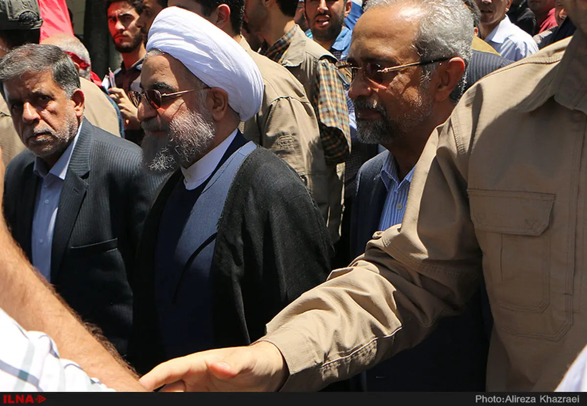روحانی به جمع راهپیمایان روز جهانی قدس پیوست
