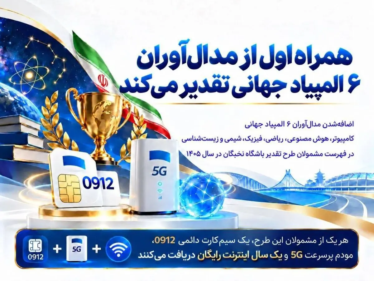 همراه اول از مدالآوران ۶ المپیاد جهانی تقدیر میکند همراه اول از مدالآوران ۶ المپیاد جهانی تقدیر میکند