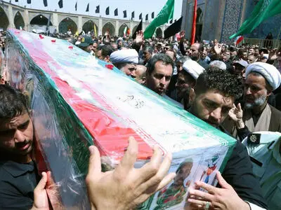 تشییع باشکوه شهید مدافع وطن امیرحسین باجلان در قزوین