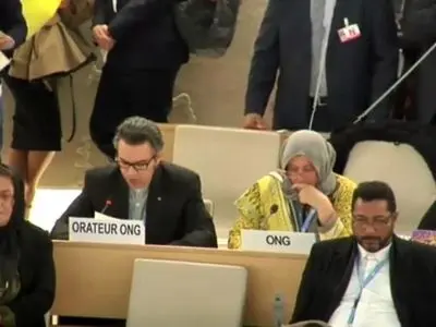 قرائت و توزیع نامه اصحاب رسانه‌های بین‌المللی در مورد جنایات میانمار در شورای حقوق بشر