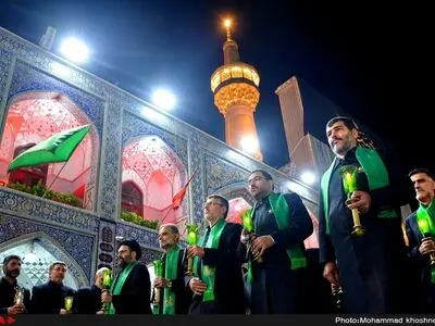 مراسم خطبه خوانی شب عاشورا در حرم مطهر رضوی‎