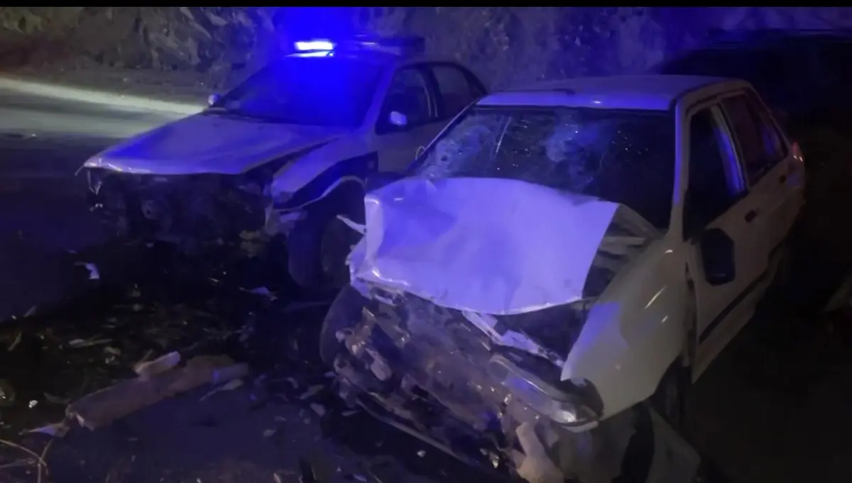 حادثه تصادف جاده‌ای خودرو پلیس راهور البرز در جاده کرج چالوس+فیلم