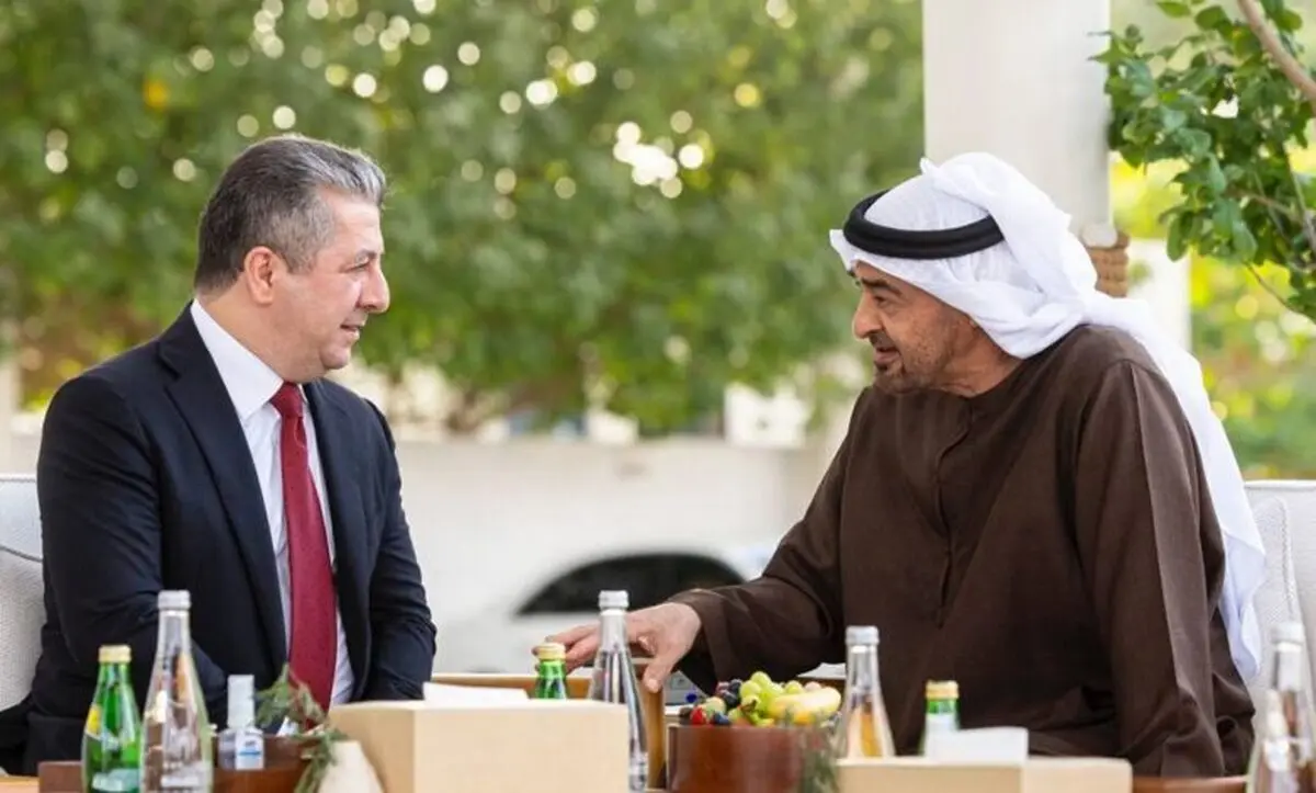 تاکید بارزانی و بن زاید بر تحکیم روابط اقلیم کردستان عراق و امارات
