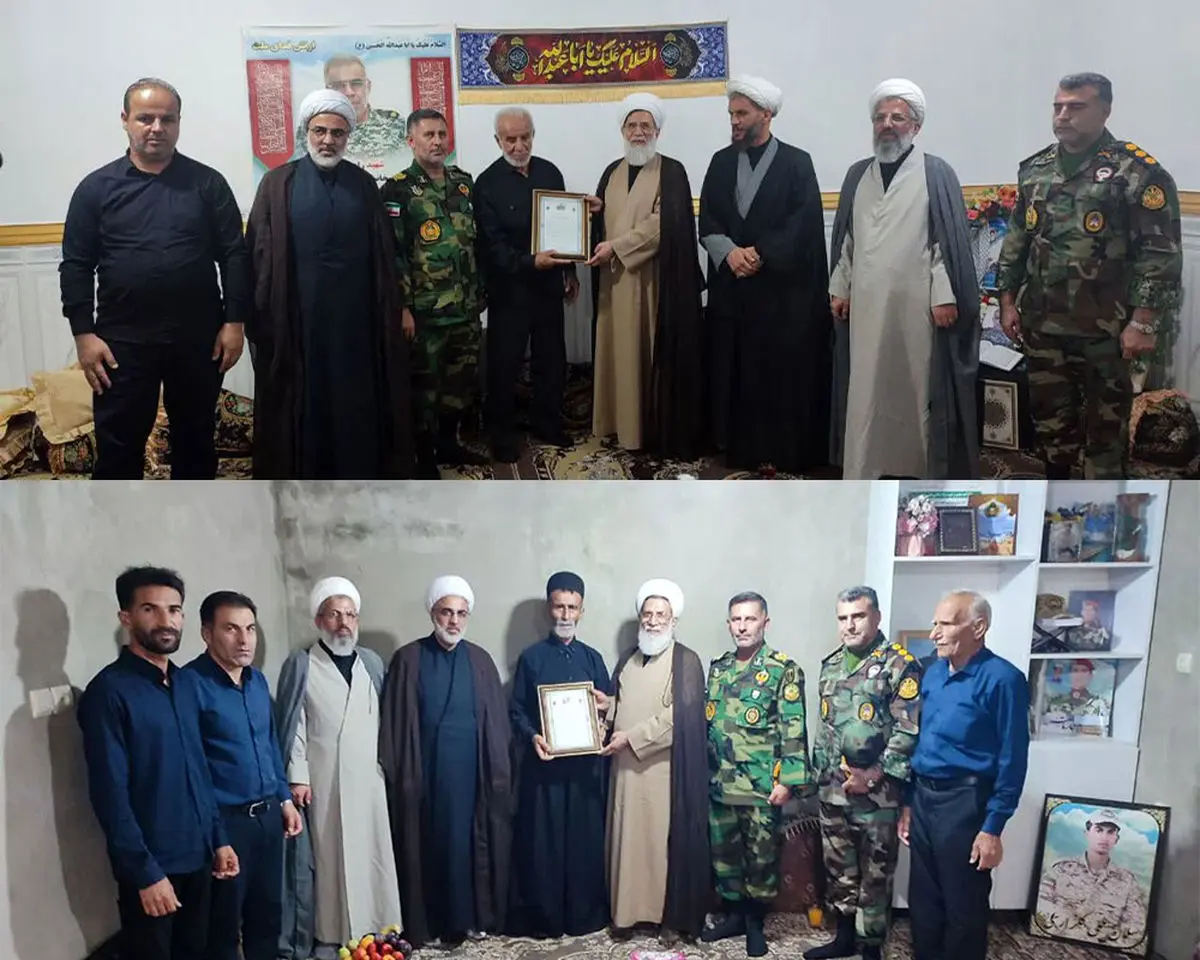 دیدار رئیس سازمان عقیدتی سیاسی ارتش با خانواده شهیدان ممبینی و ململی