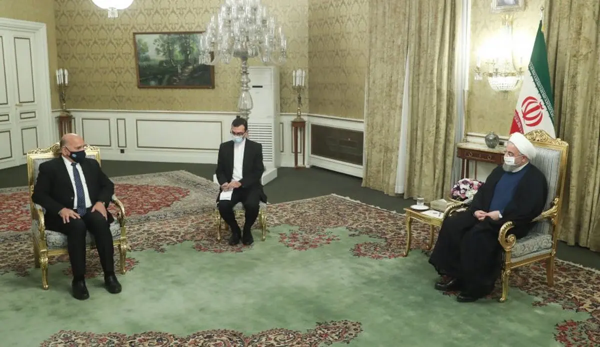 وزیر خارجیة العراق یسلم روحانی رسالة شفویة من الکاظمی