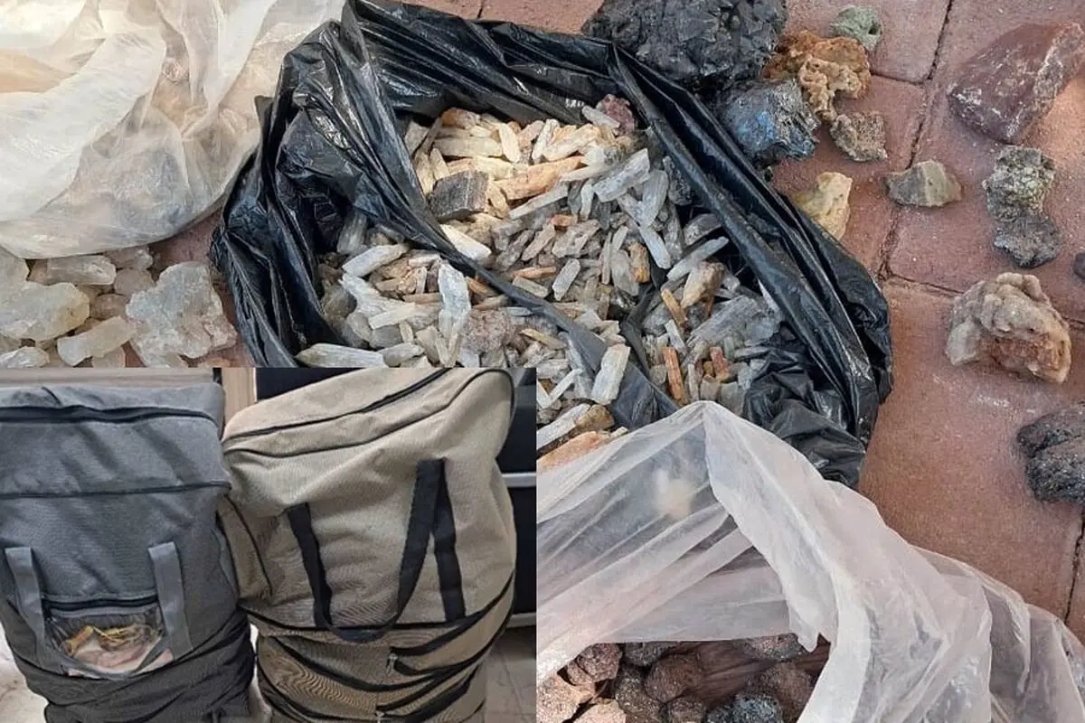 جلوگیری از خروج 40 کیلوگرم خاک و سنگ جزیره هرمز