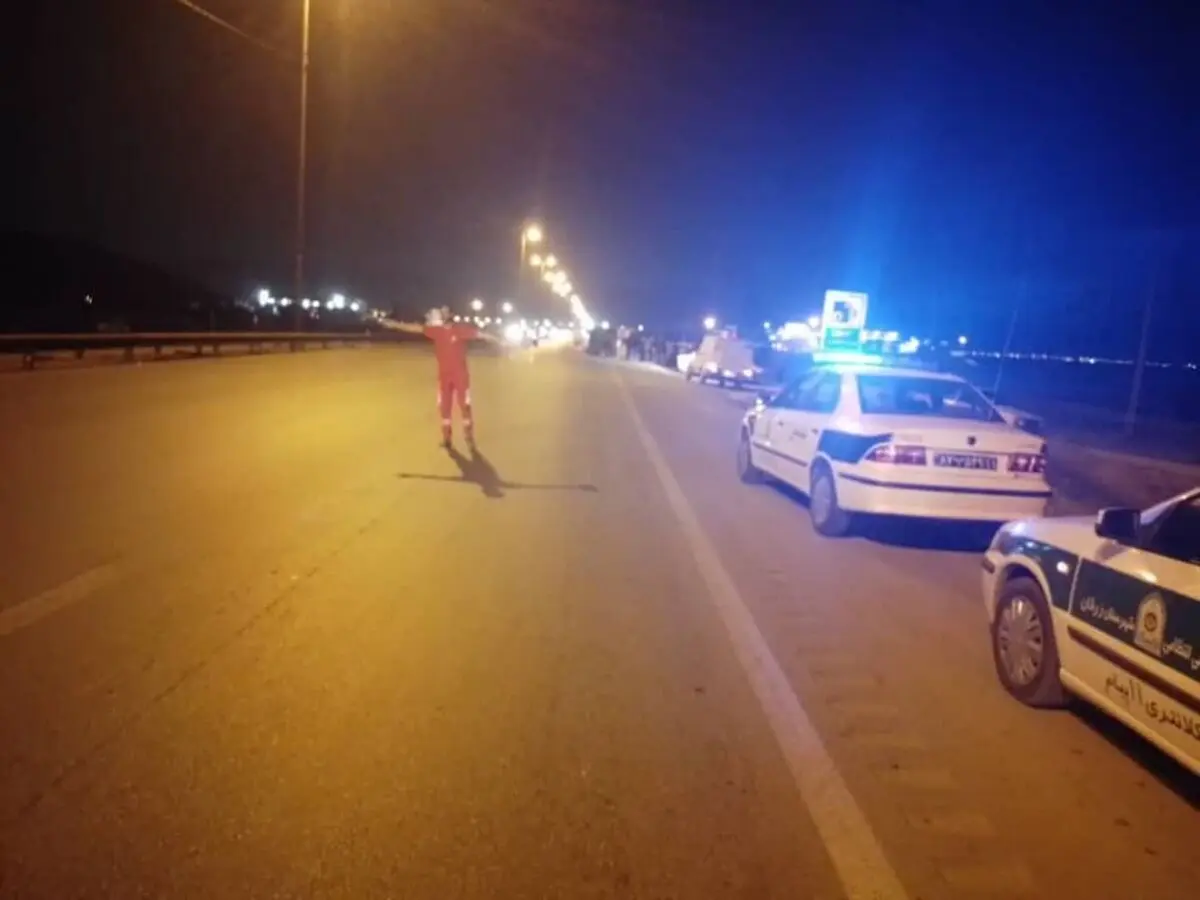 تصادف زنجیره ای در جاده مرودشت به شیراز  