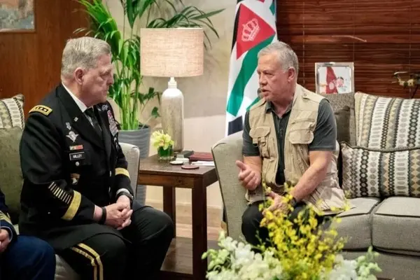 دیدار رئیس ستاد مشترک ارتش آمریکا با پادشاه اردن
