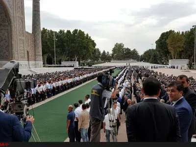 حضور ظریف در مراسم خاکسپاری رییس‌جمهور ازبکستان +عکس