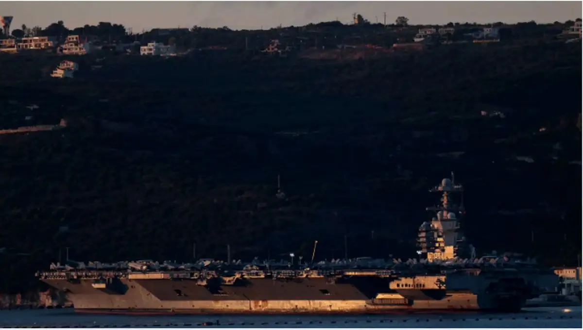 همزمان با تهدیدات واشنگتن علیه ایران؛ ناو هواپیمابر «جرالد فورد» به یونان رسید