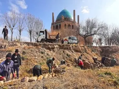 سامان‌دهی محوطه پایگاه میراث جهانی گنبد سلطانیه آغاز شد