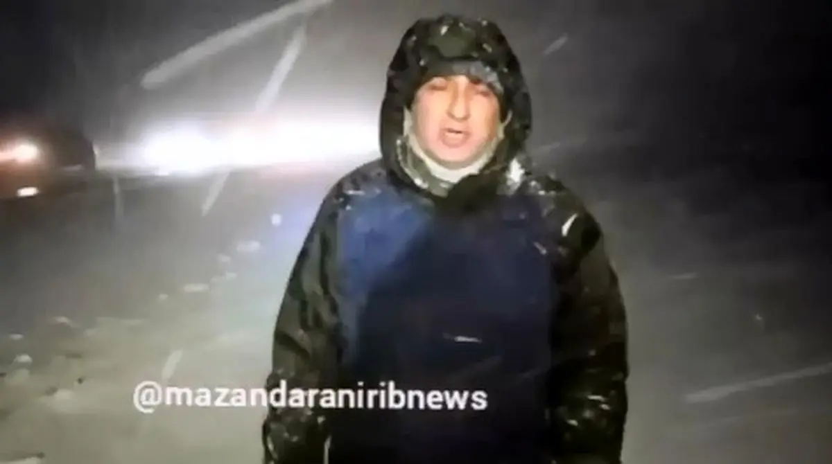 وضعیت دیشب مسیر امام‌زاده هاشم به پلور به علت بارش شدید برف در محور هراز + فیلم