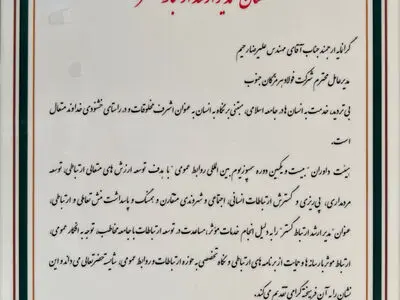 نشان مدیر ارشد ارتباط‌‌گستر به فولاد هرمزگان رسید