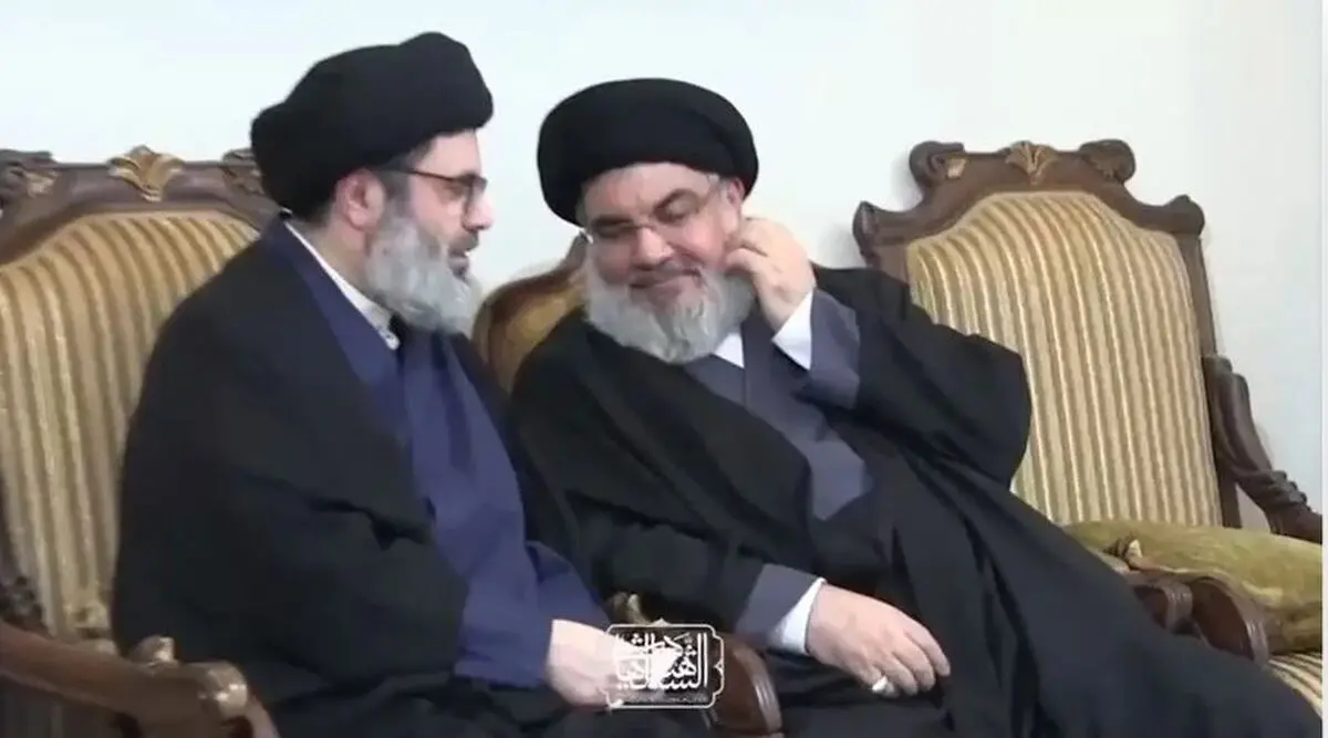 قابی ماندگار از دیدار سیدحسن نصرالله و شیخ صفی‌الدین پیش از شهادت + فیلم