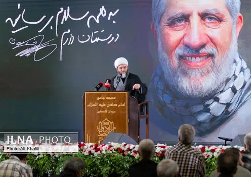 مراسم سالگرد شهادت اسماعیل هنیه و چهلم سردار ایزدی